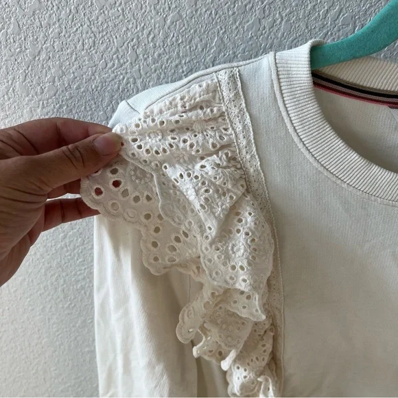 BODEN Ivory Broderie Sweatshirt - Picture 3 of 7